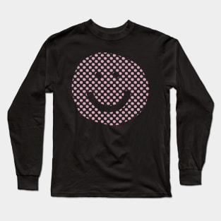 Smiley Face Pattern Prism Pink Long Sleeve T-Shirt